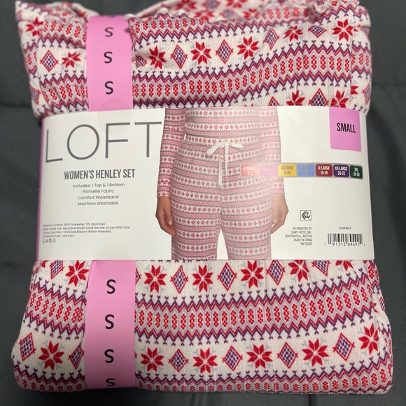LOFT Women’s 2-Piece Henley Pointelle Pajama Set Small (4–6) NWT - Picture 10 of 13